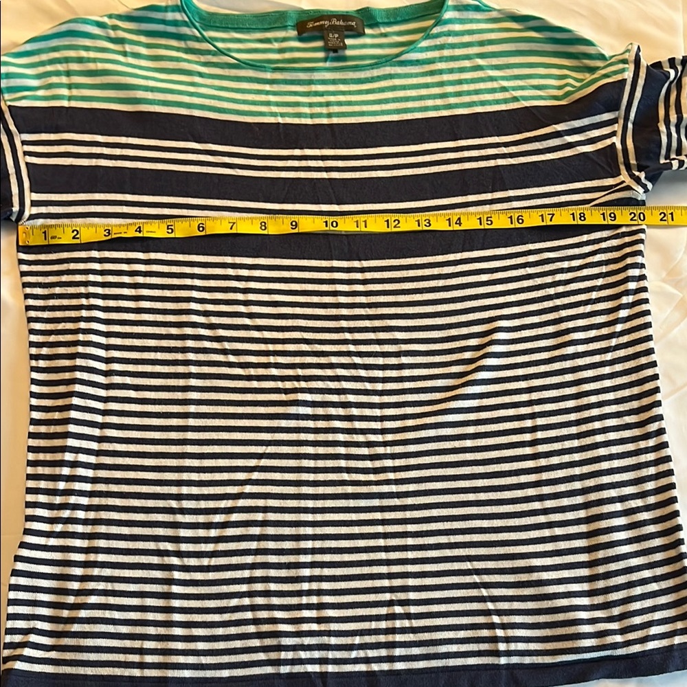 Tommy Bahama Size S Stripe Lightweight Sweater Top - Picture 4 of 7